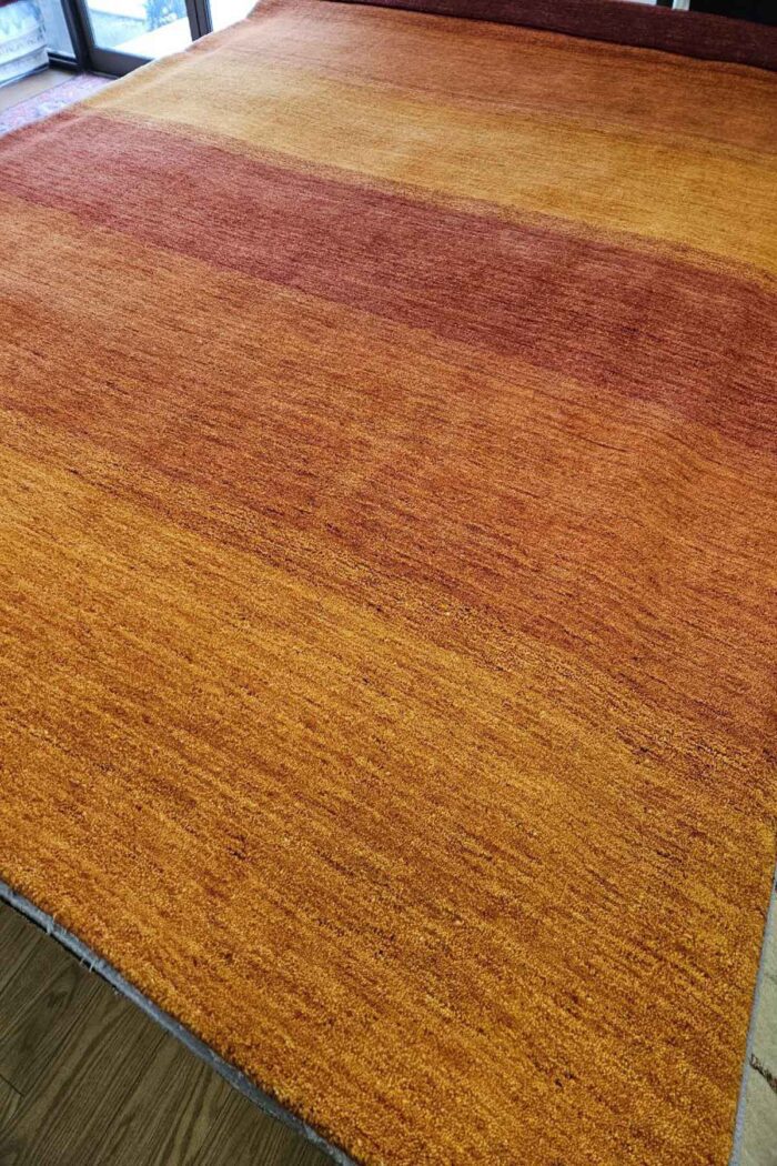 Wood Area Rug - Orange